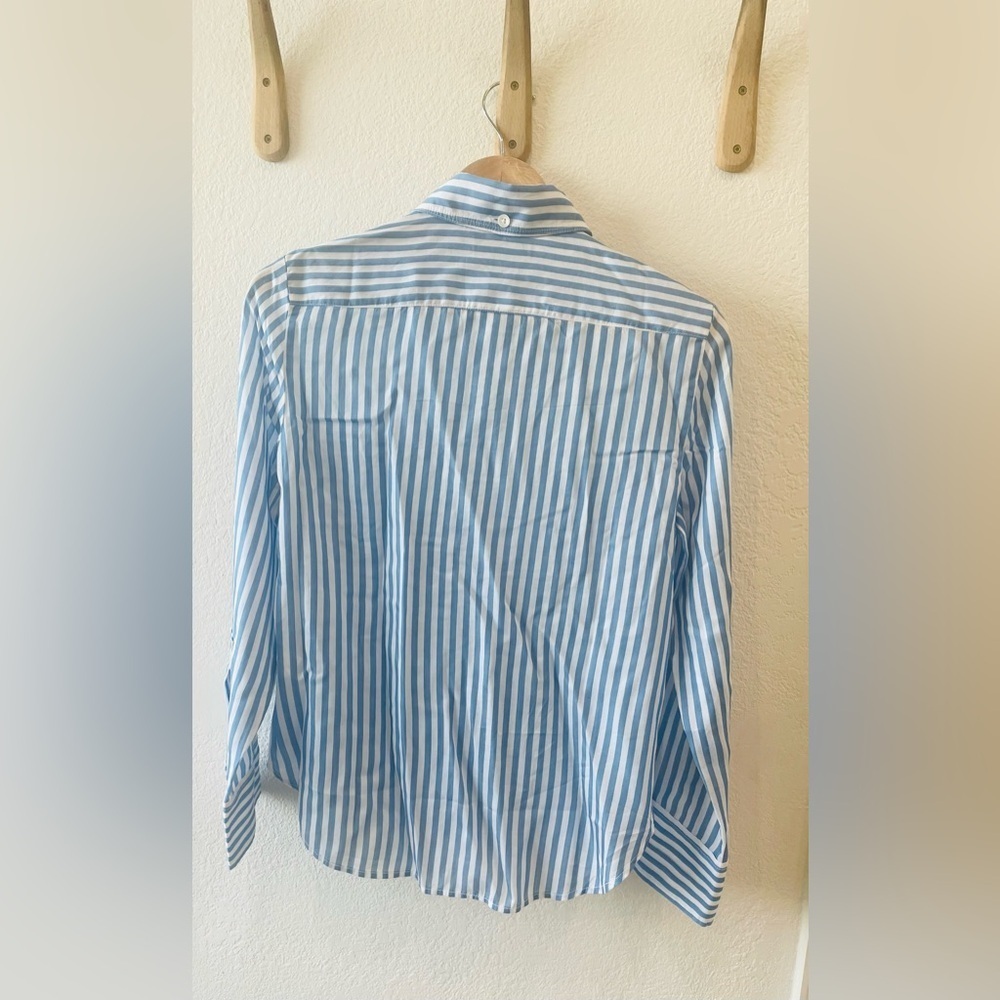 NWT Madewell Striped Utility Button Up Shirt in Waterfall Size 0 - Picture 4 of 4